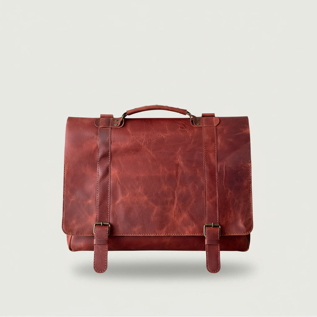 Legacy Briefcase - Vintage Tasarım El Yapımı %100 Deri Çanta Mağazam